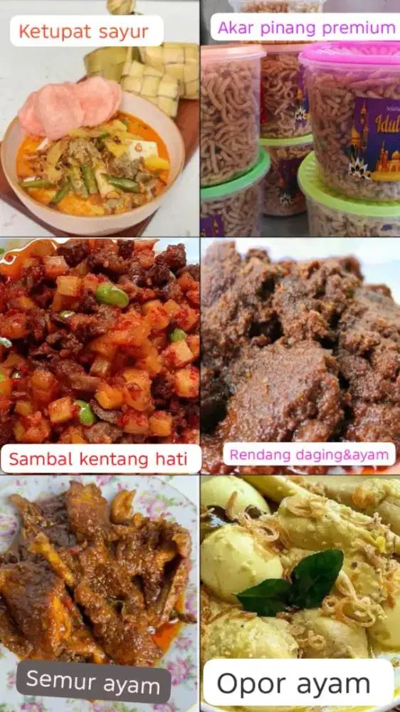 Menu lebaran diantr pas MLM takbiran