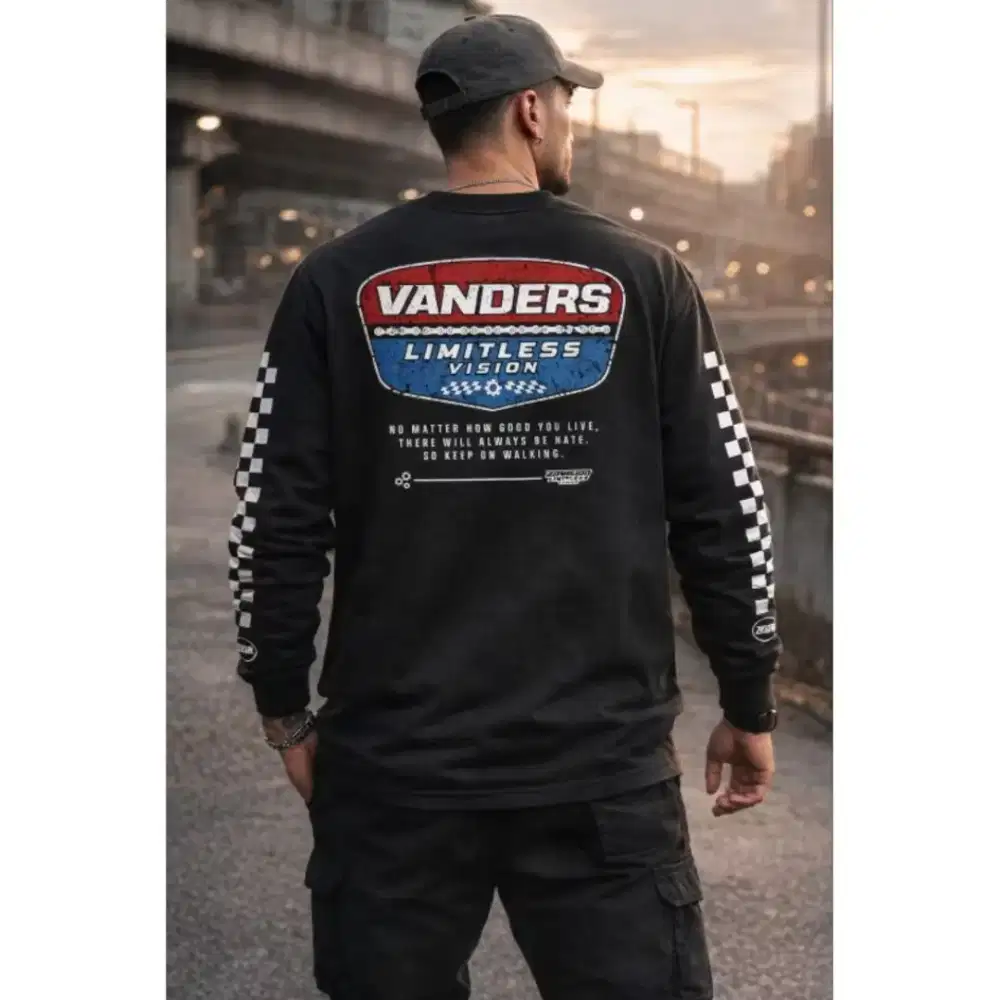 Kaos Distro Long sleeve Vanders Original Bahan Combed 24s