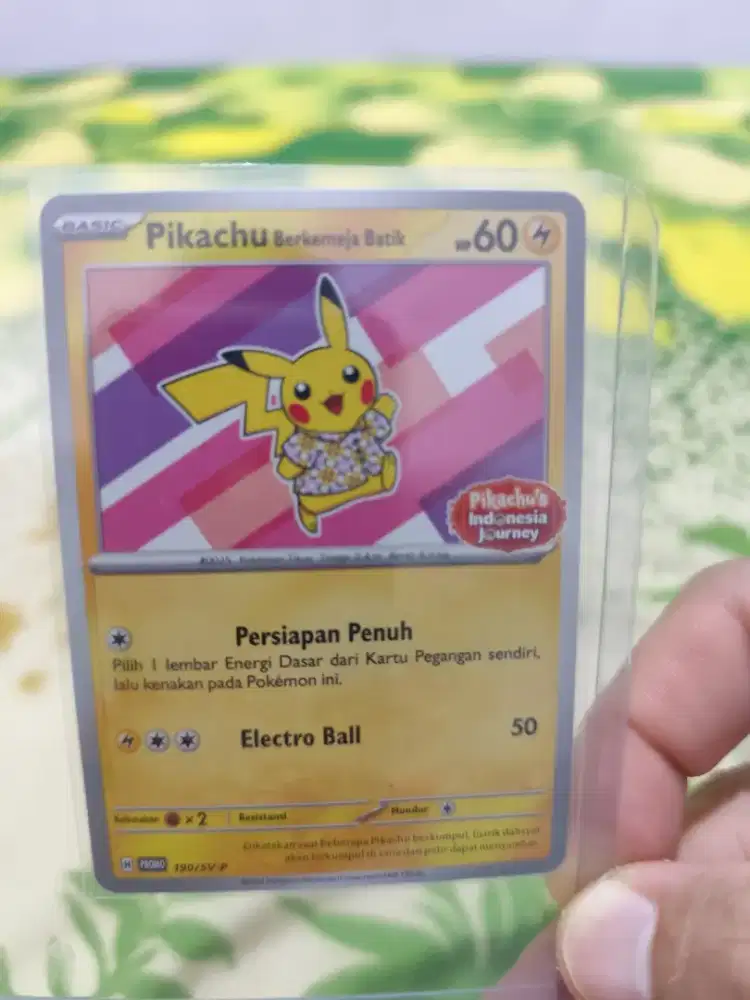 Pikachu batik kartu pokemon card limited edition pink