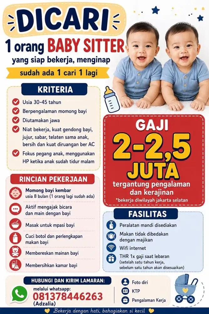 DICARI BABY SITTER (TANPA PERANTARA)