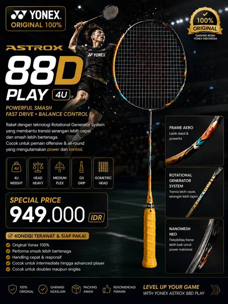 Yonex Astrox 88D play 4U Original