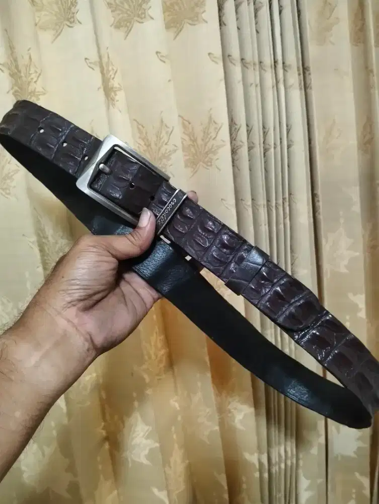Sabuk Cowok Bahan Kulit Croco