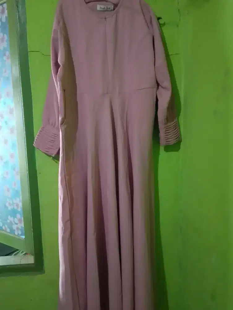 gamis warna pink polos