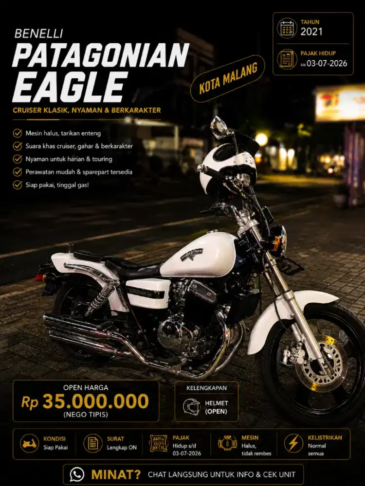 JUAL SANTAY BENELLI PATAGONIAN EAGLE 250 TH 2021