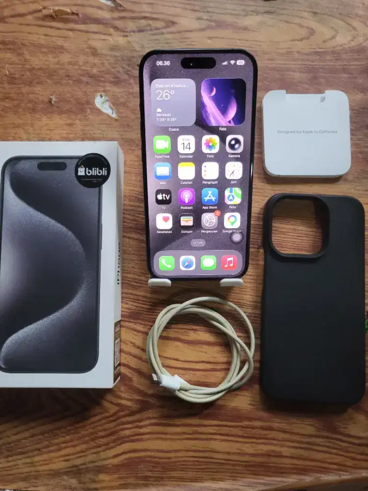 Iphone 15 Pro 128gb black resmi ibox fulset mulus no minus