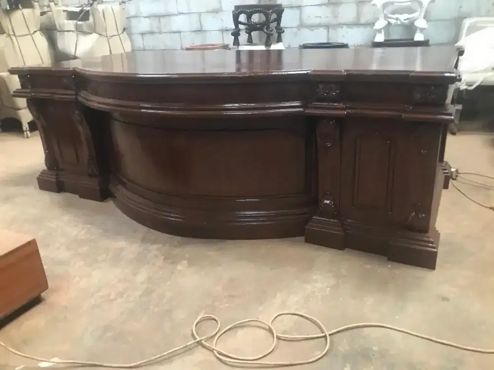 Custom meja kantor , meja kasir jati