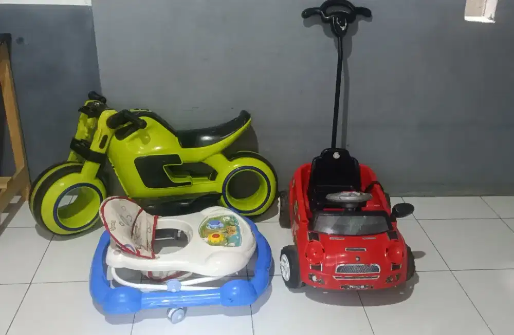 mobil anak, bany walker dan motor- motoran
