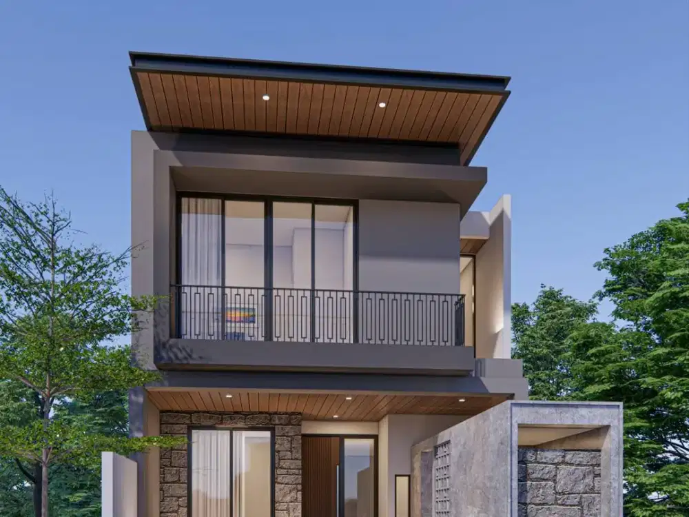 Rumah baru modern kontemporer di Manyar Tirtoyoso