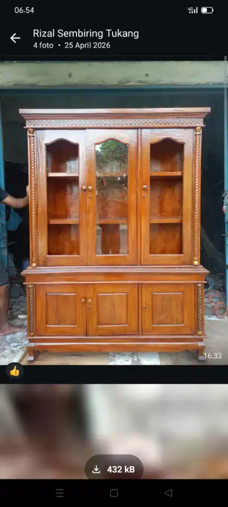 Per bufet jati Rp 2jt. Lemari bufet kayu jati bekas dah melmain lemari