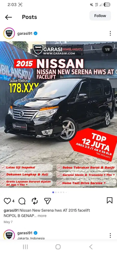 ‼️Pajak Panjang Nissan Serena HWS AT 2015