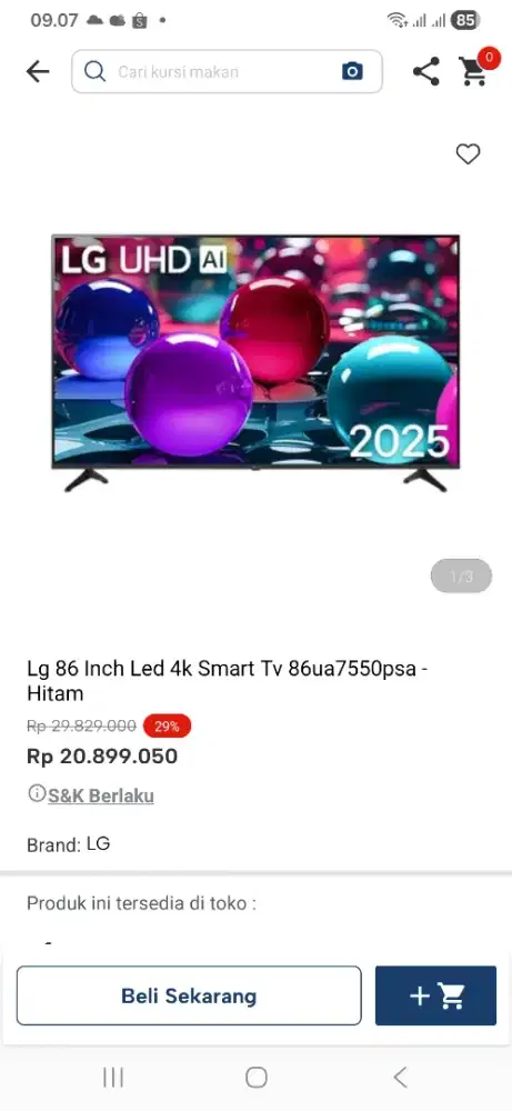 Lg 86 inch led 4k smart tv 86ua75