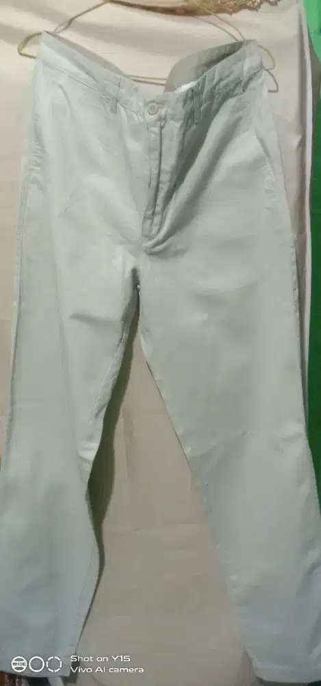 Celana semi jins  Active Wear, katun cream / putih dok  size  34-36