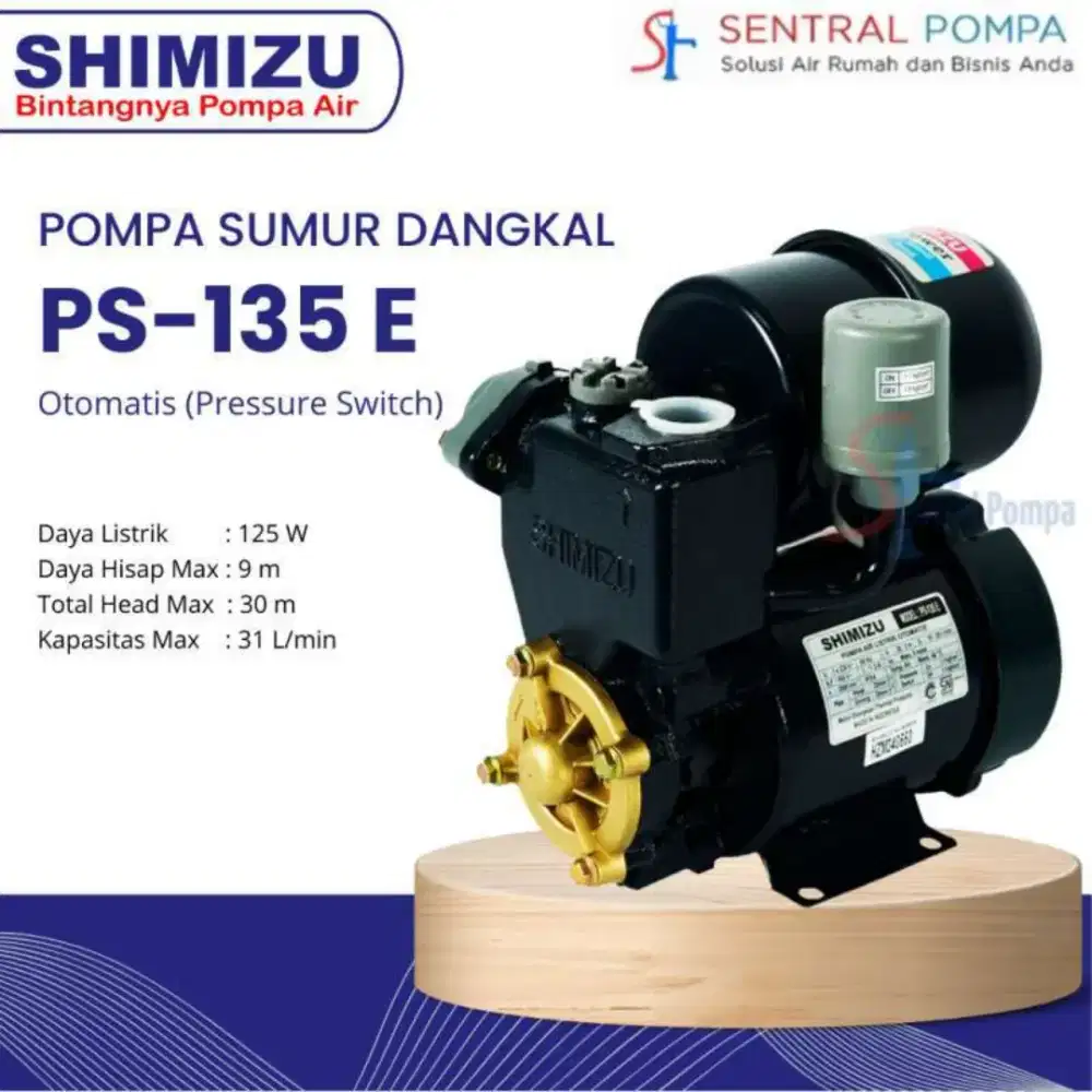 pompa air otomatis shimizu sanyo PS 135 E surabaya