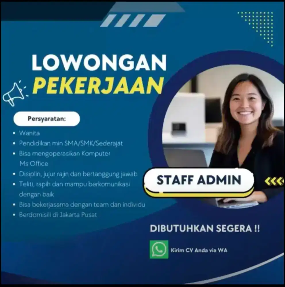 Admin Staff Loker - Dibutuhkan segera!