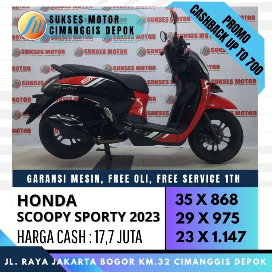 SCOOPY SPORTY 2023 CASH KREDIT CICILAN RINGAN BERGARANSI [SUKSES MOTOR