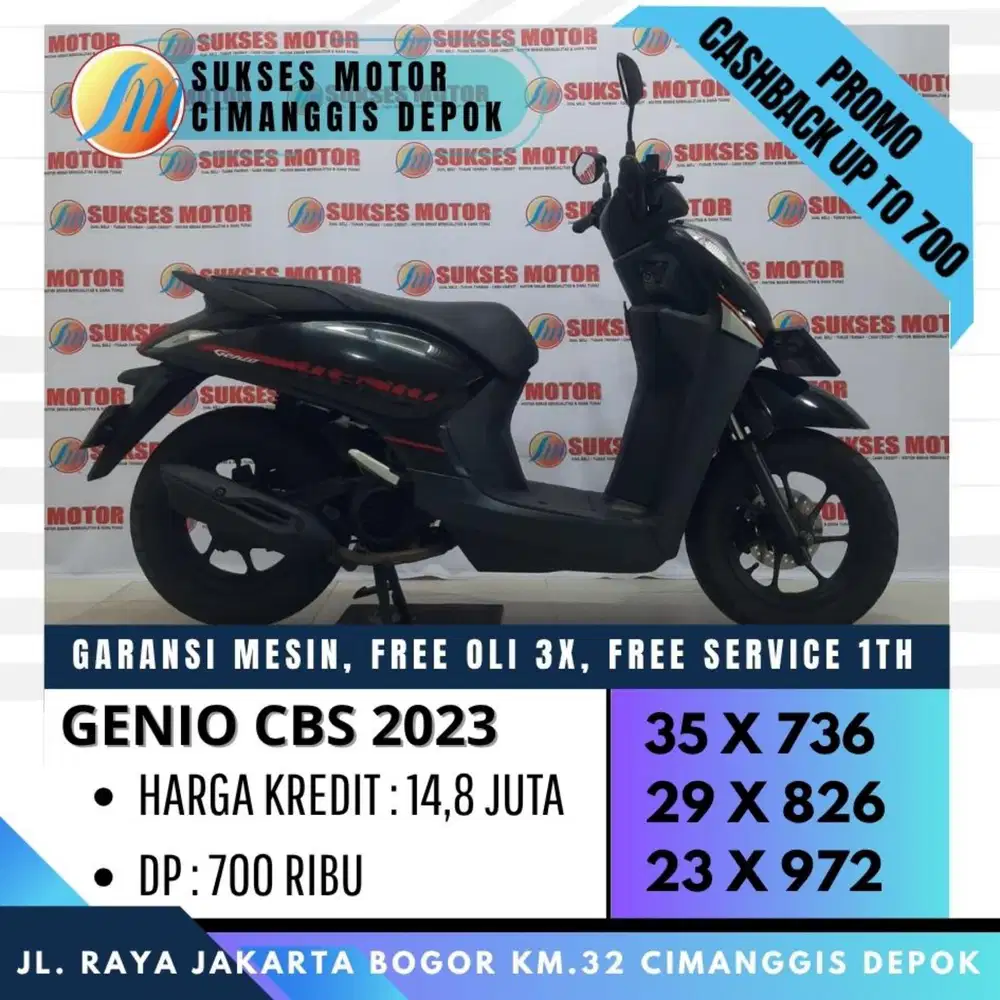 KREDIT DP 700 GENIO CBS 2023 UNIT BERGARANSI [SUKSES MOTOR]