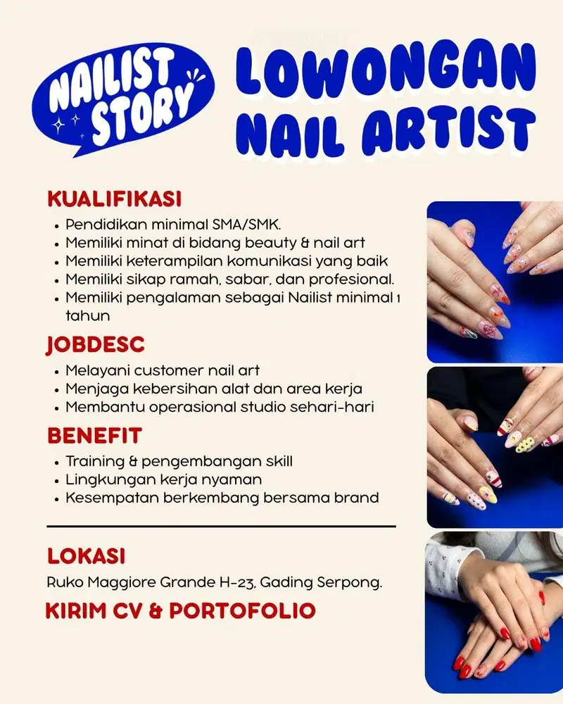 OPEN RECRUITMENT NAIL ARTIST