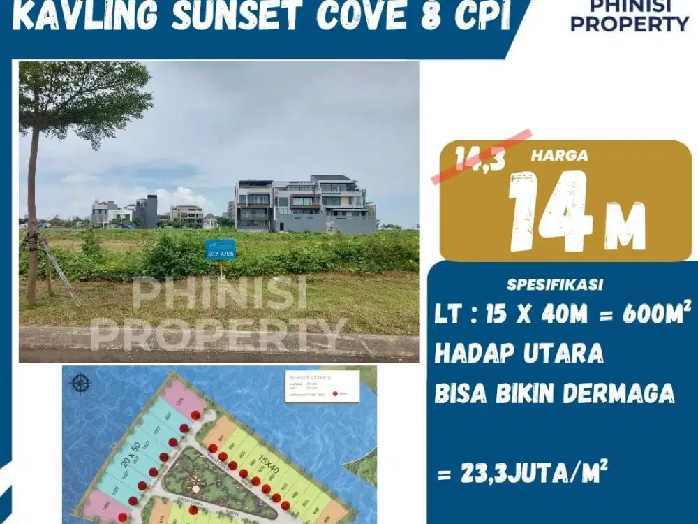 Dijual Tanah Kavling Sunset Cove 8 Citraland City CPI