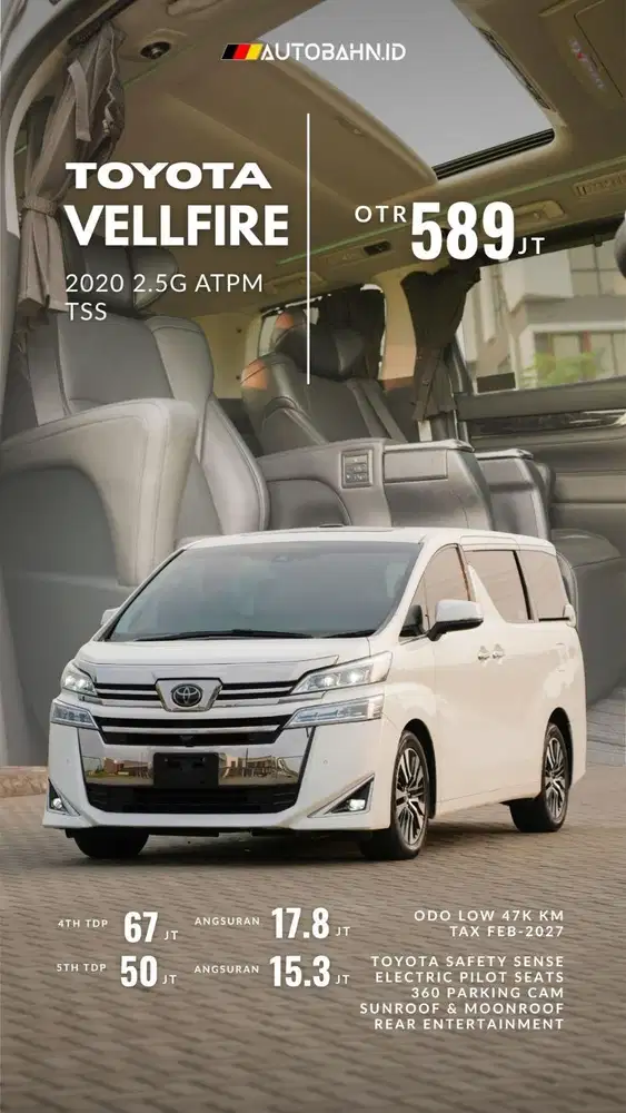 Toyota Vellfire 2.5 G ATPM TSS 2020