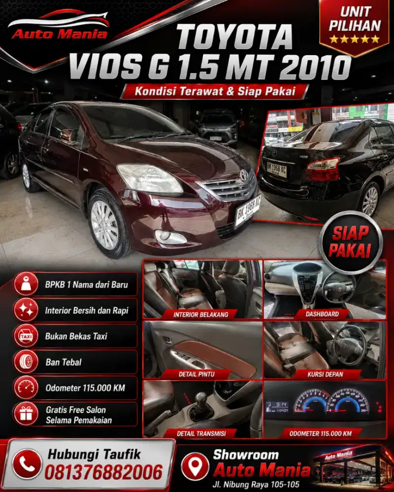 Vios G MT 2010 DP 30 JT Yaris, jazz