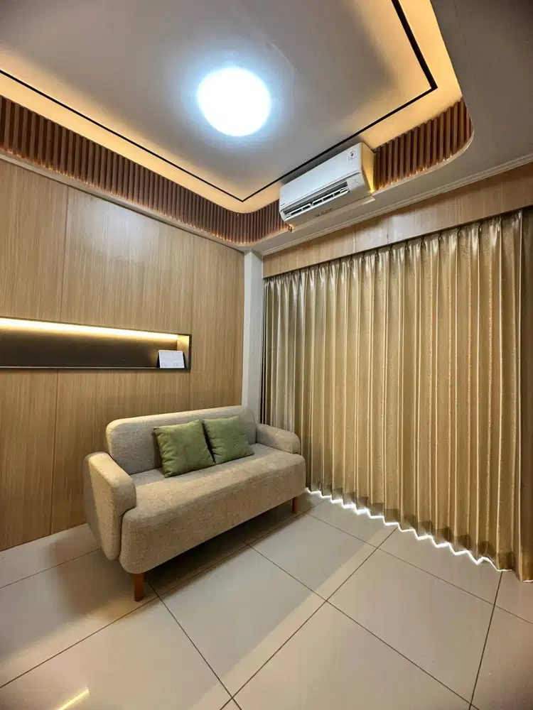 SEWA APARTEMEN WATERPLACE 2BR INTERIOR BARU NEW GRESS LANTAI SEDANG