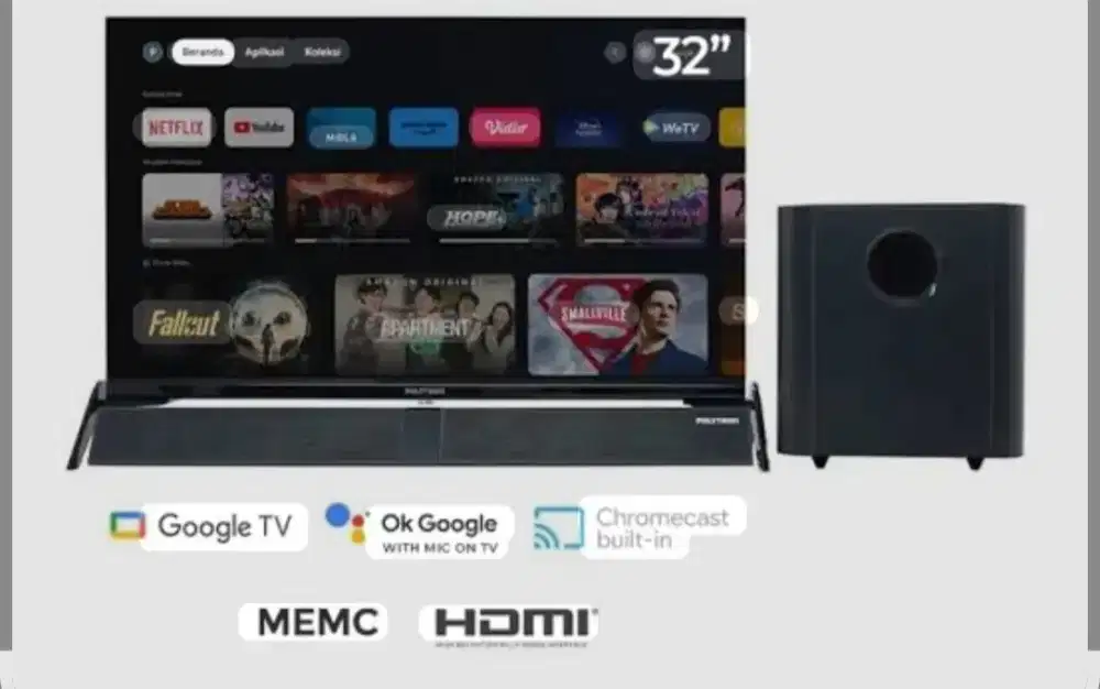 Jual tv Polytron set speaker 32inch