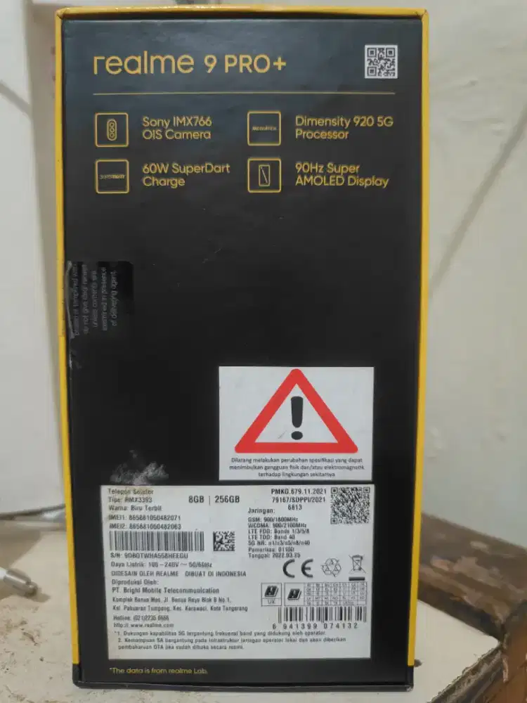 Hp realme 9 pro plus second komplit