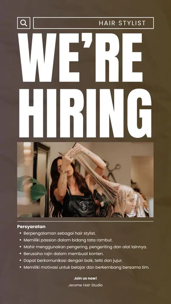 Hairstylist di Salon Korea, Urgent!