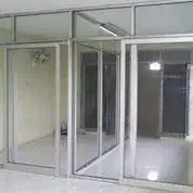 Plafon - Partisi Gypsum PVC + Sekat Alumunium KACA Partisi Aluminium
