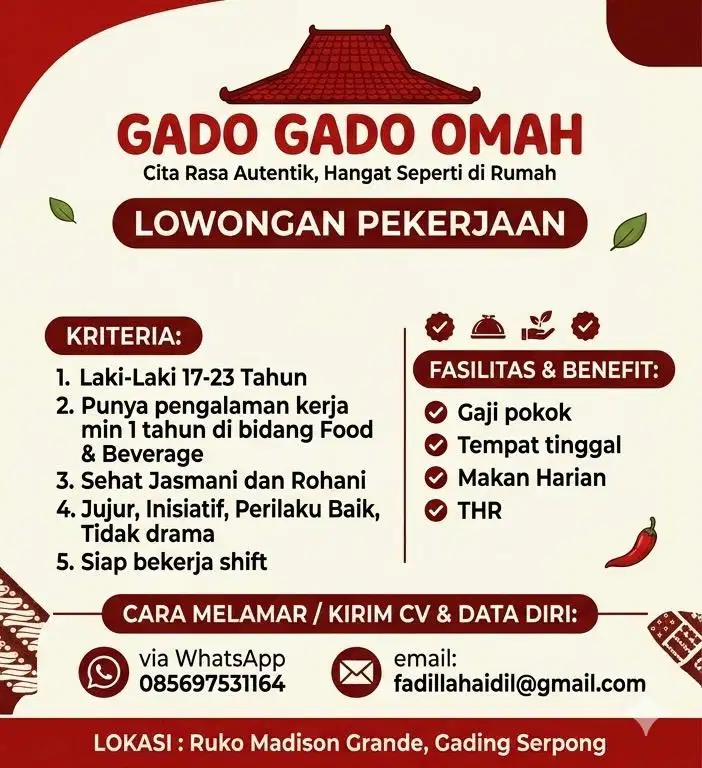 Lowongan crew kithcen
