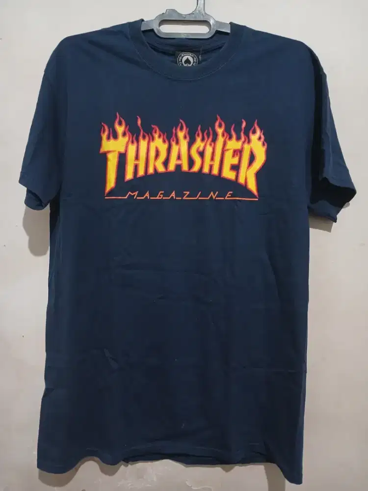 Kaos THRASHER flame Navy Original
