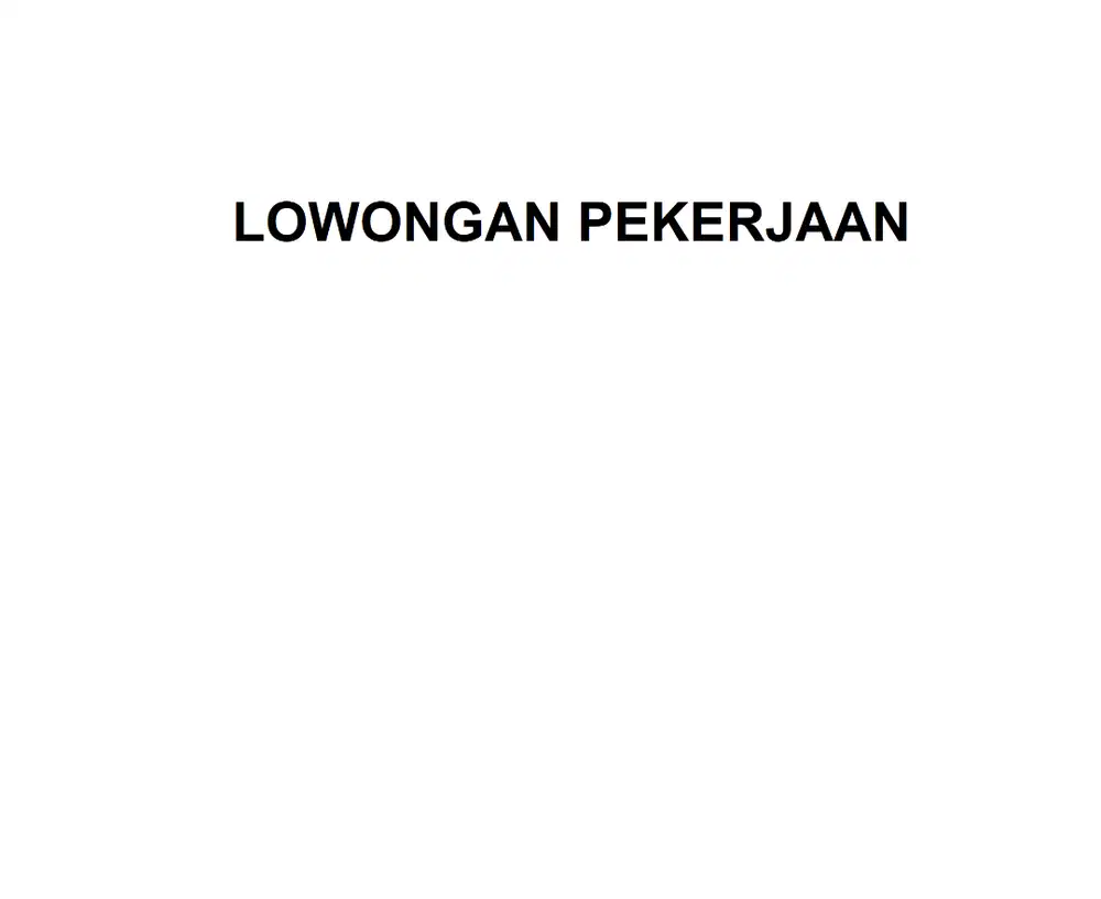 LOWONGAN PEKERJAAN