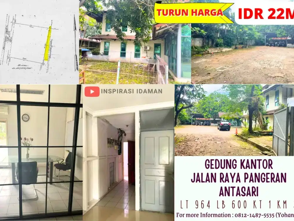 Gedung kantor Jalan Raya Pangeran Antasari jual cepat