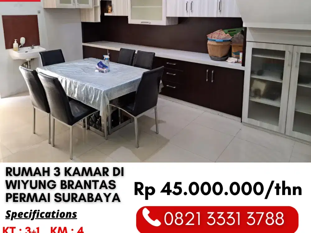 Disewakan Cepat Rumah Siap Huni 45 Juta di Wiyung Brantas Permai Surabaya