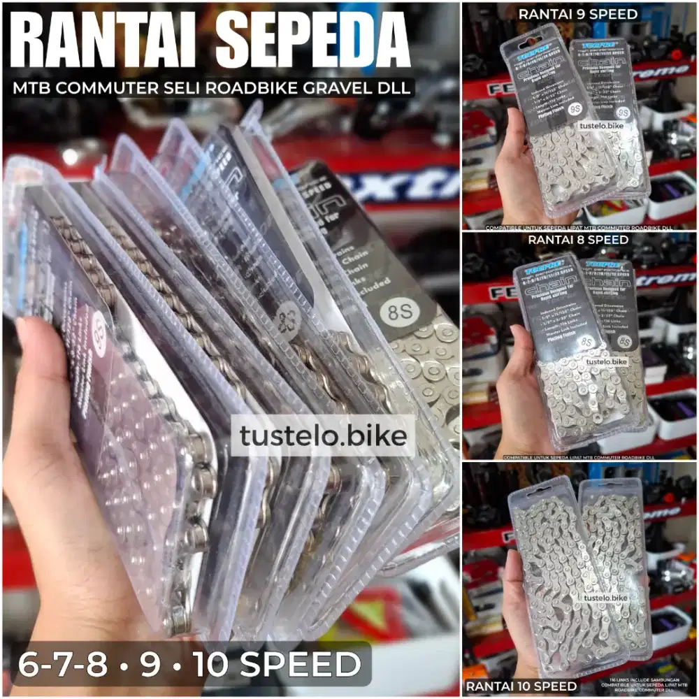 Rantai Sepeda Lipat MTB Roadbike Commuter 6-7-8 9 10 Speed