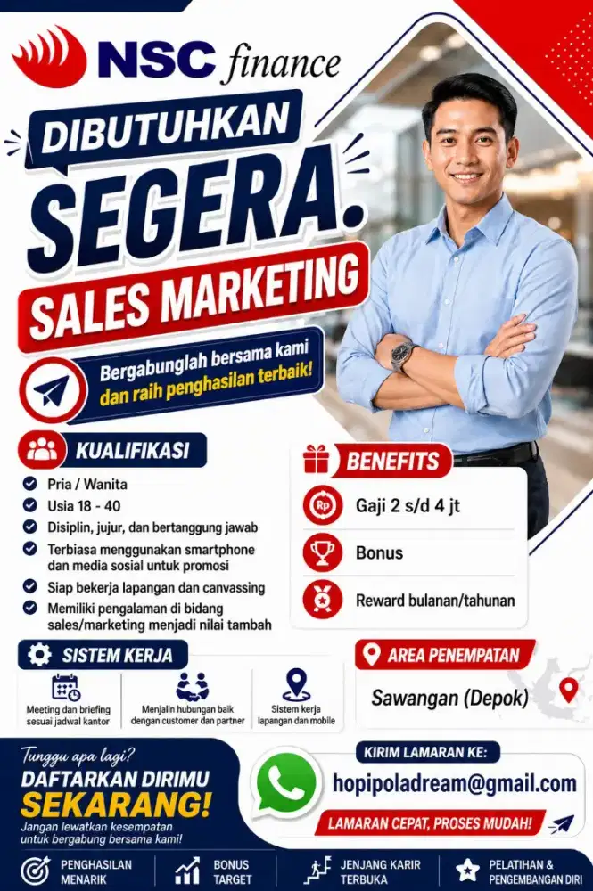 LOWONGAN KERJA SALES MARKETING – NSC FINANCE
