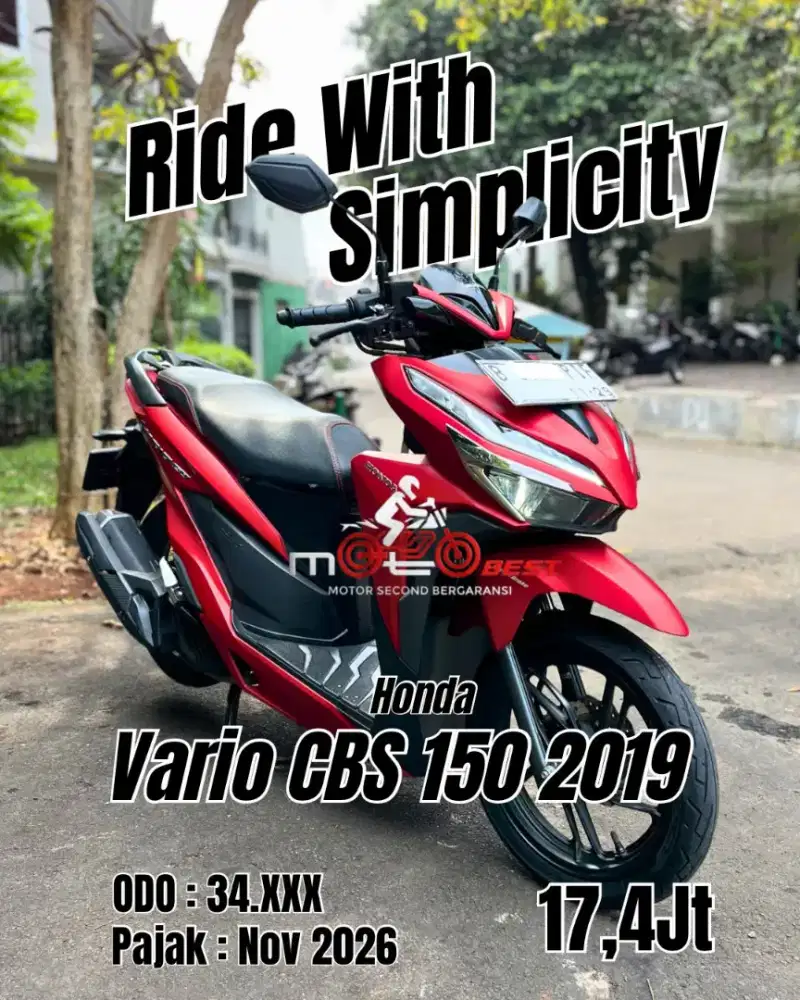 Cash Only Vario 150cc cbs iss 2019 keyless istimewa