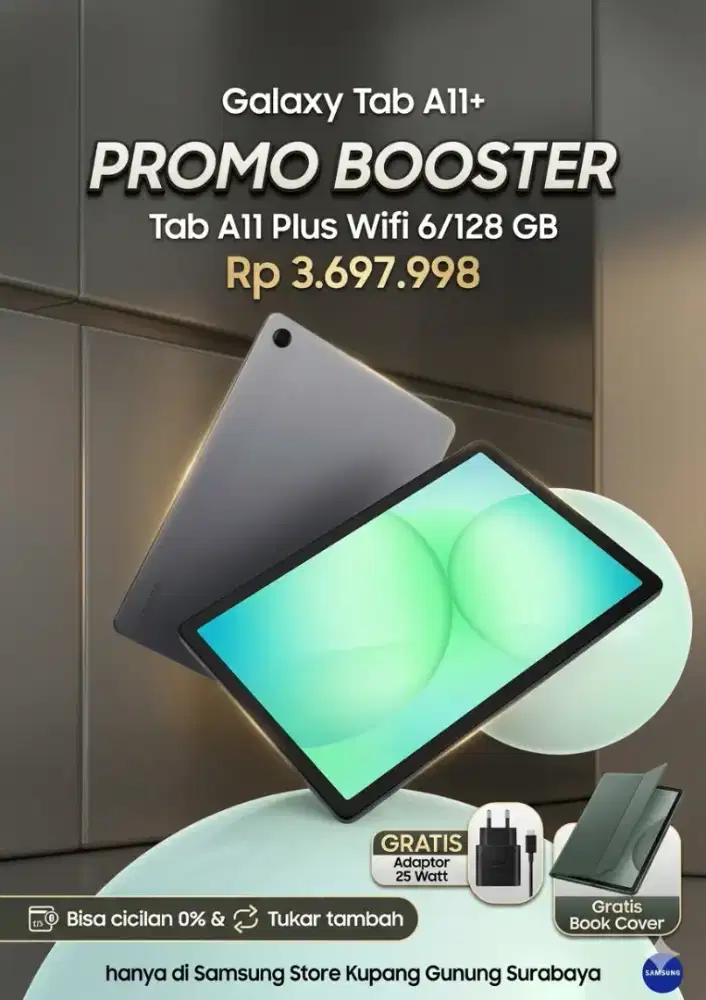 Samsung Tab A11 Plus Wifi Rp 3.697.998 GRATIS BOOKCOVER & ADAPTOR