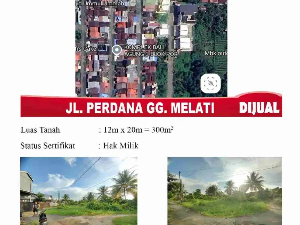 di jual tanah siap bangun jl perdana