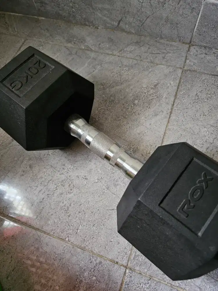 Dumbell Hexagonal Rubber ROX 20 kg Original