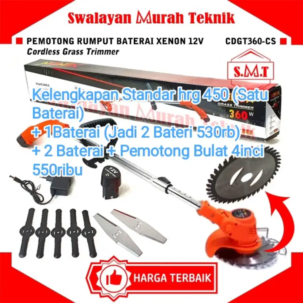 Mesin potong rumput cordless xenon 12volt
