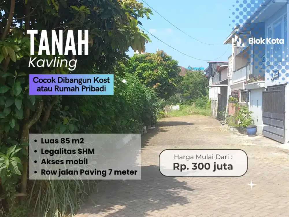Cocok Dibangun Kos Kosan Lebar Jalan 6 Meter 5 Menit Kampus UMM Malang Tanah Dijual