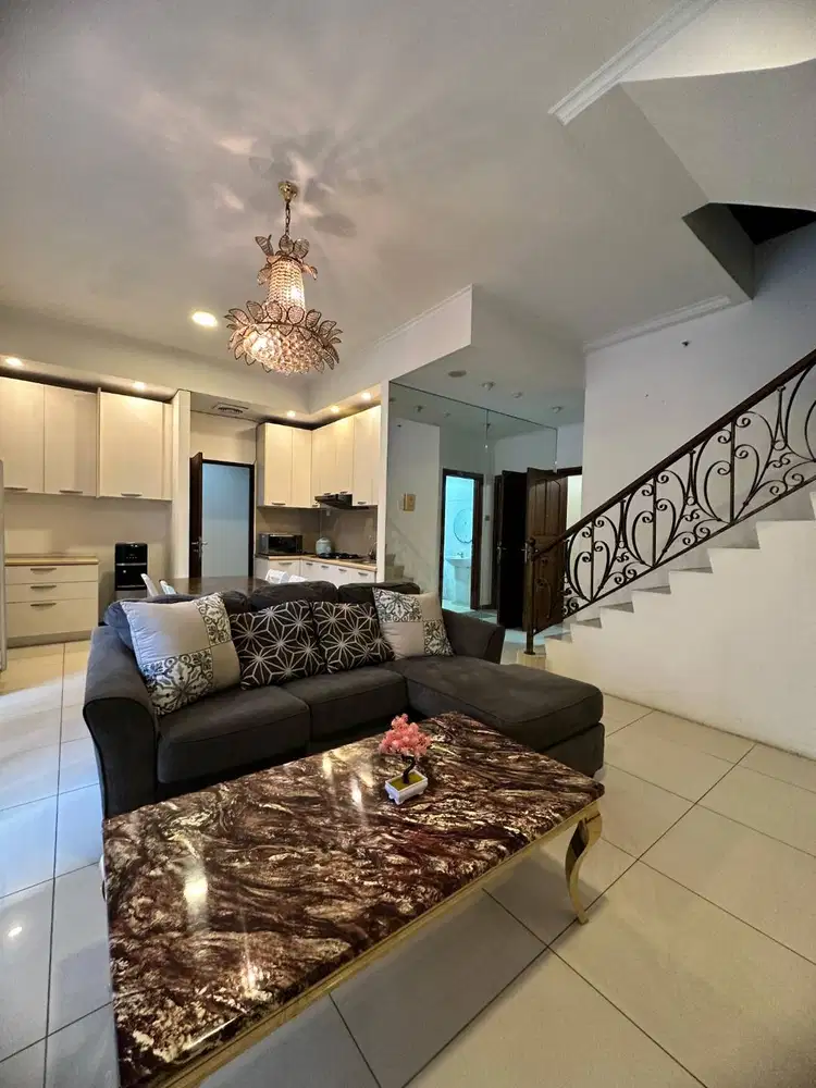SEWA APARTEMEN MANSION WATERPLACE 3BR 2 LANTAI INTERIOR MINIMALIS
