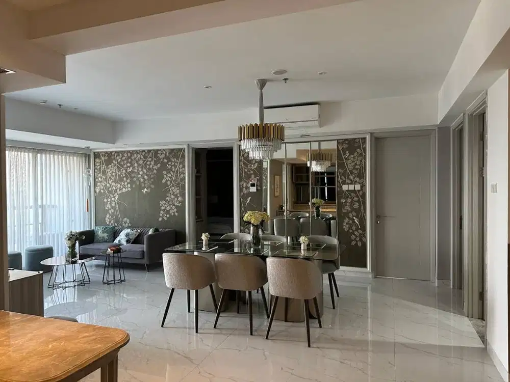 DISEWAKAN APARTEMEN MEWAH LAVIZ 3BR LANTAI RENDAH CONNECT MALL
