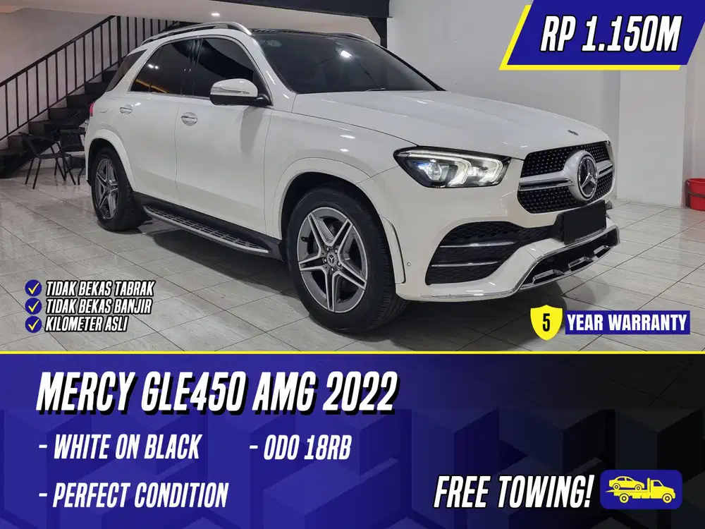Mercedes Benz GLE450 AMG 2022 White on Black Mercy GLE 450 Putih