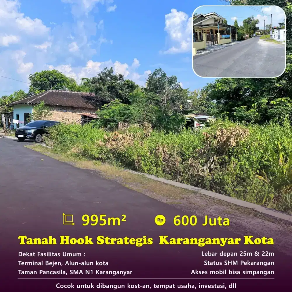Dijual tanah bolong karanganyar