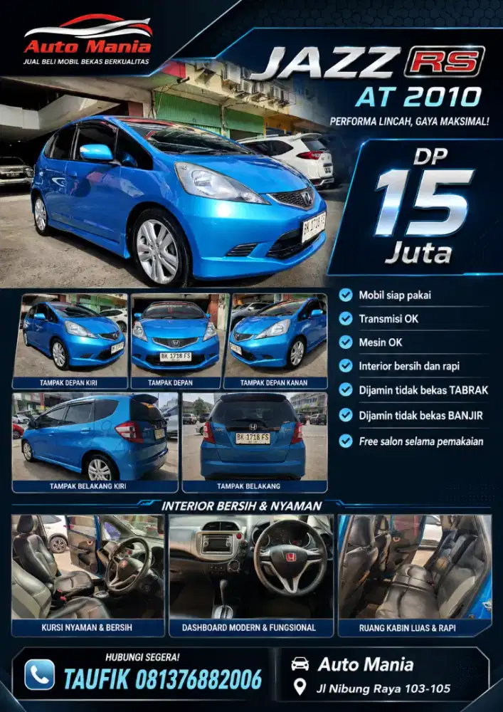 Jazz RS AT 2010 Biru DP 15JT