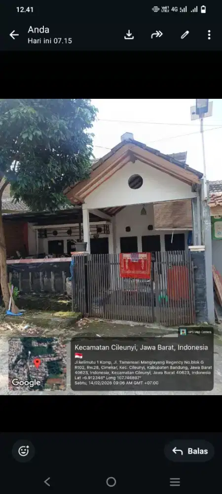 Jual rumah komplek manglayang regency 2lantai 350jt shm