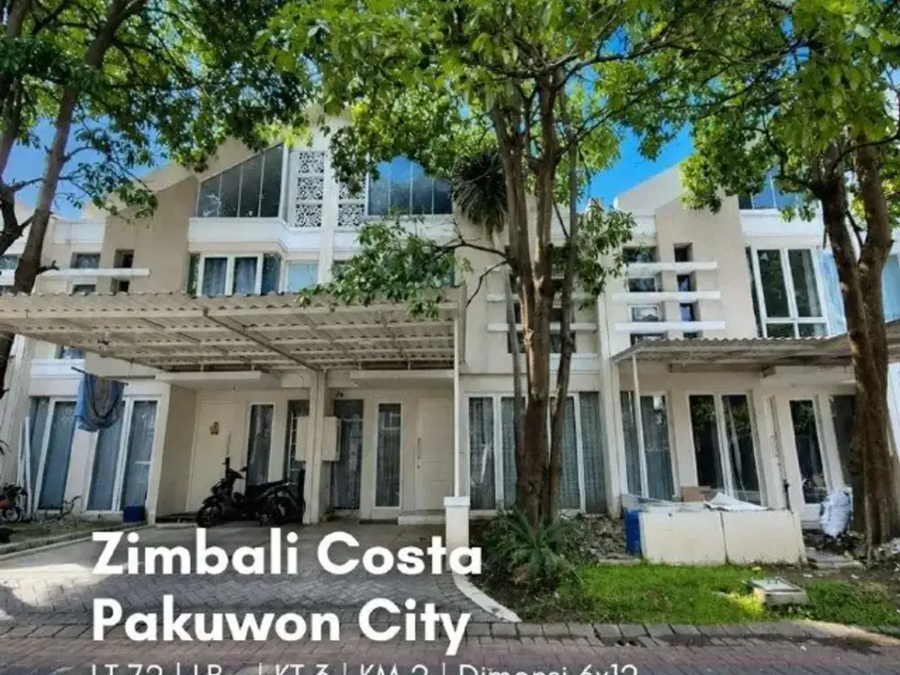 Rumah Zimbali Costa, Pakuwon City SIAP HUNI, FULLY FURNISHED, CARPORT