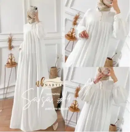 GAMIS PUTIH WANITA CRINKLE